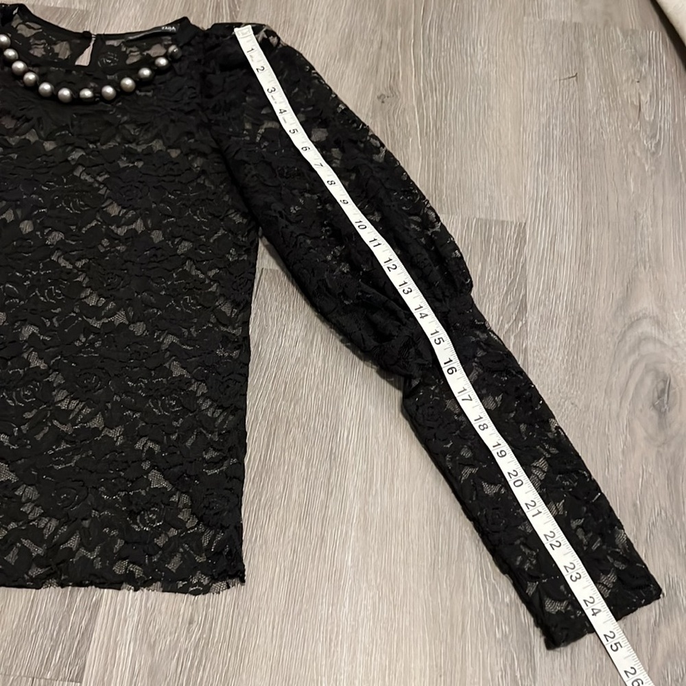 Zara lace top 🖤. Size S - Picture 6 of 7